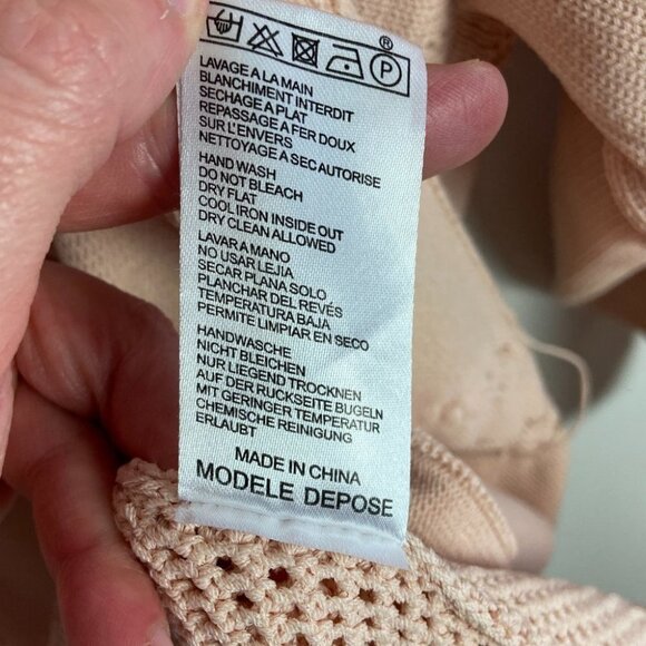 Maje Pink Fringe Open Front Cardigan Knit Sweater Size Medium Maje Size 2 Boho - Picture 9 of 10